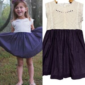 WDW Well Dressed Wolf Little Purple Den Dress Size 4T Cotton Lace Spring Easter